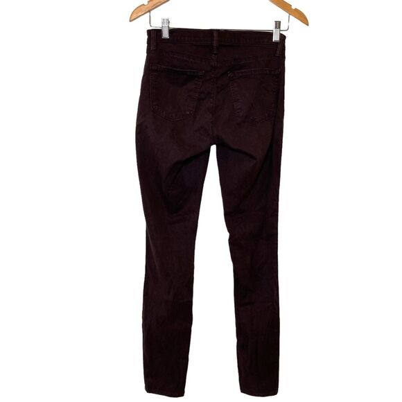 J Brand Size 26 Super Skinny Snifter Jeans Womens Wine Maroon Mid Rise Pants - Picture 2 of 12